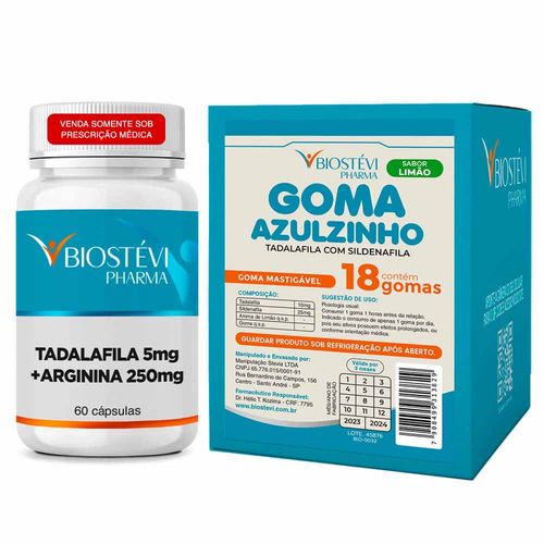 2403 - Kit Tadalafila com Arginina + Goma Azulzinho -Tadalafila com Sildenafila-